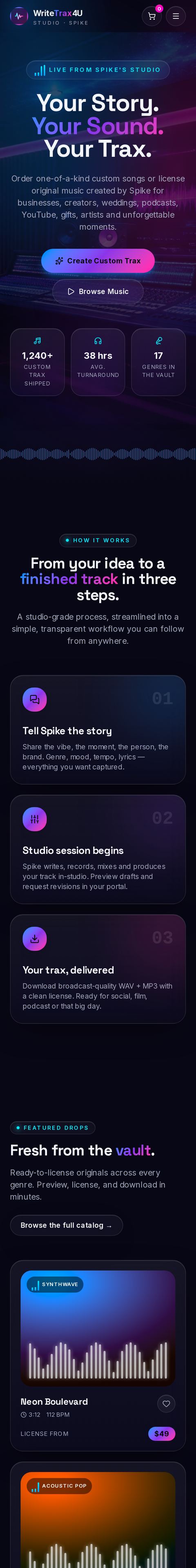 WriteTrax4U website on mobile