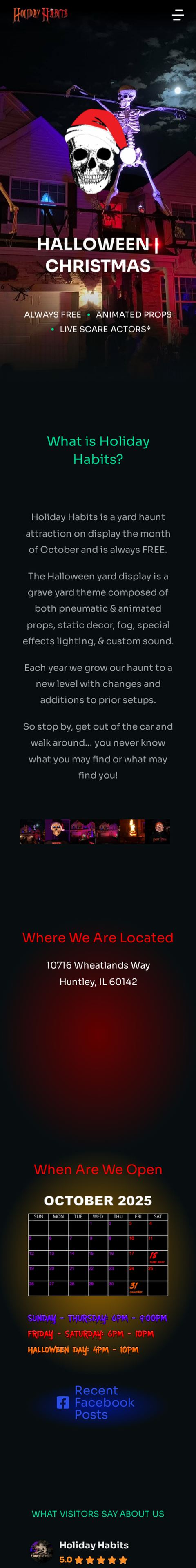 Holiday Habits website on mobile