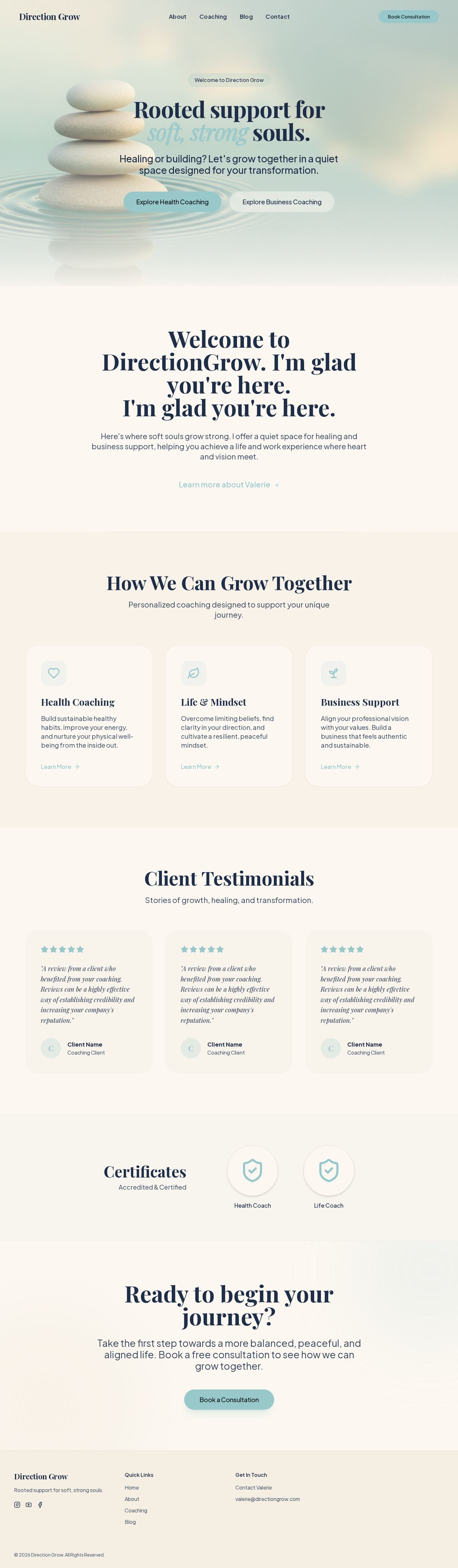 Direction Grow website homepage