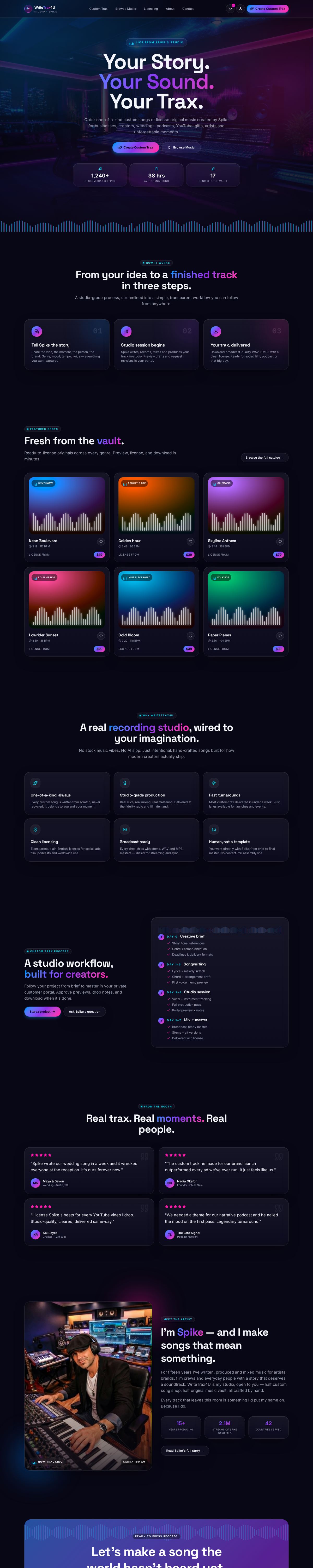 WriteTrax4U website homepage